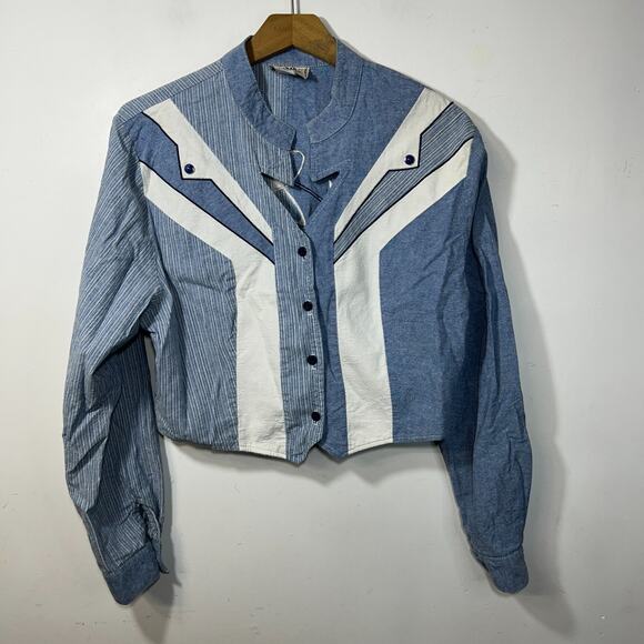 1849 Authentic Ranchwear Tops - Vintage Western 1849 Authentic Ranchwear Shirt M Arrow Feather Stud Detail USA